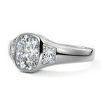 CUSHION 3 STONE RING