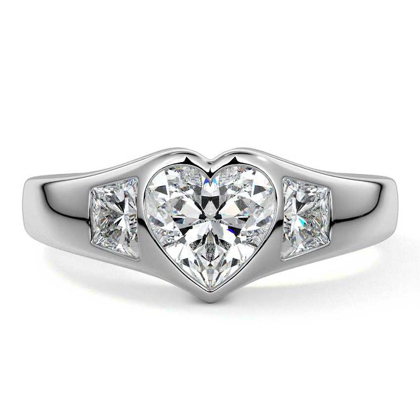 HEART 3 STONE RING