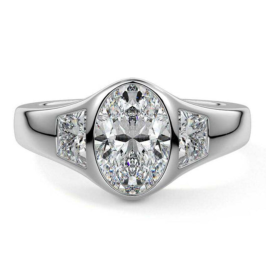 OVAL 3 STONE RING