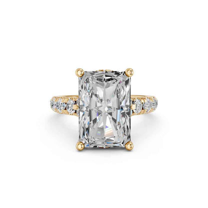 RADIANT RING WITH HIDDEN HALO AND PAVE BAND