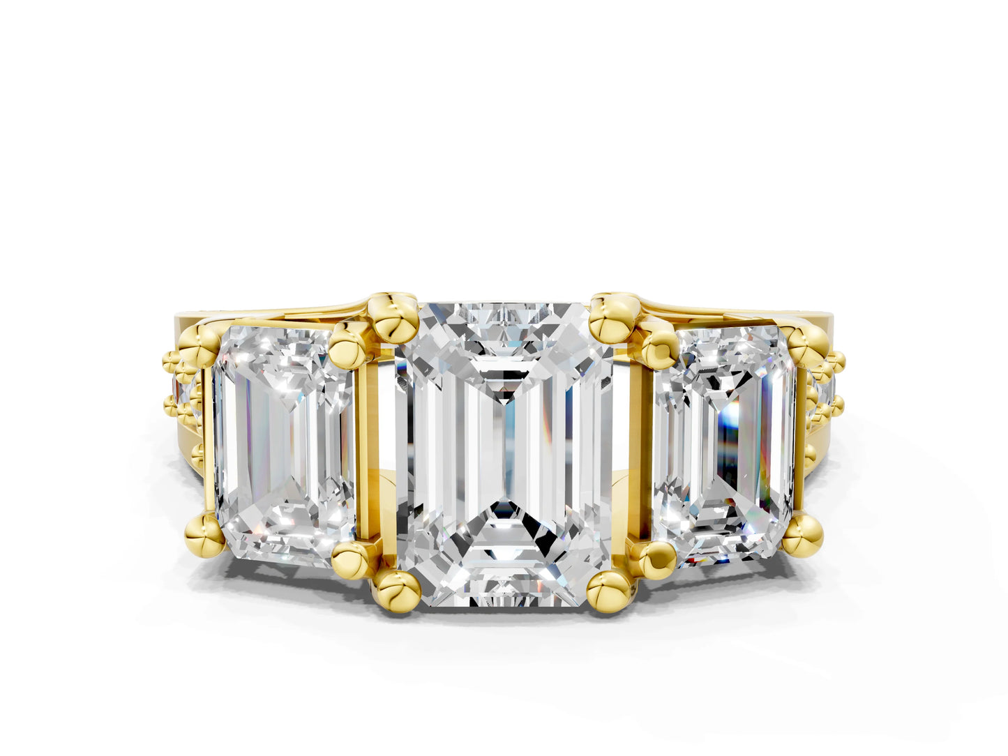 EMERALD 3 STONE RING - M&D Signature Jewels