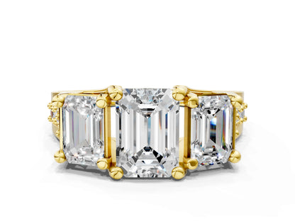 EMERALD 3 STONE RING - M&D Signature Jewels