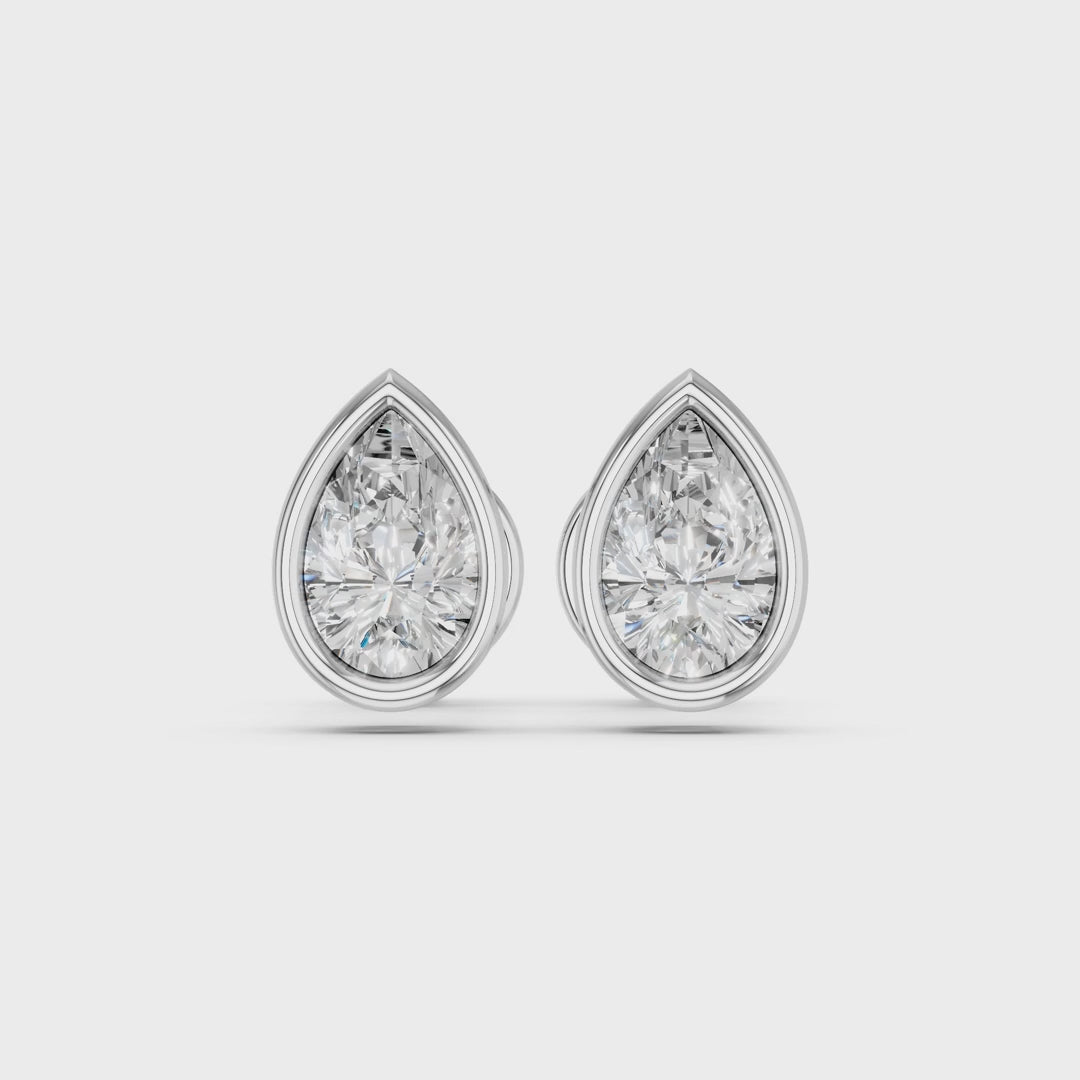 PEAR BEZEL EARRINGS