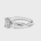 EMERALAD FLORAL NATURE INSPIRED CHANNEL RING