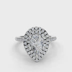 PEAR HALO WITH PAVE RING