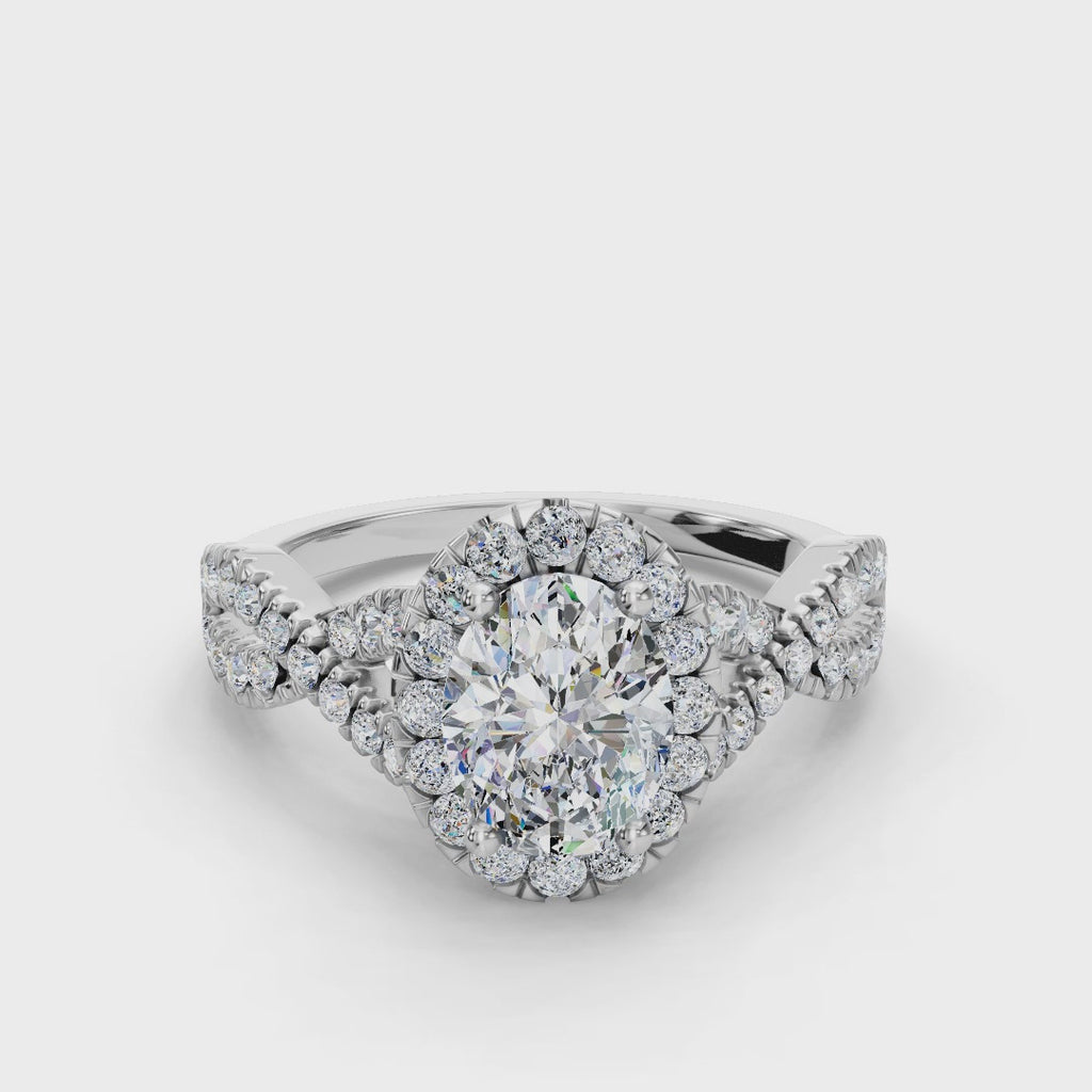 OVAL NATURE INSPIRED HALO RING