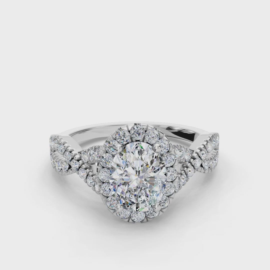 OVAL NATURE INSPIRED HALO RING