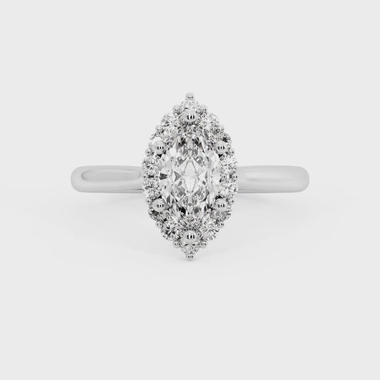 MARQUISE HALO WITH HIDDEN HALO RING