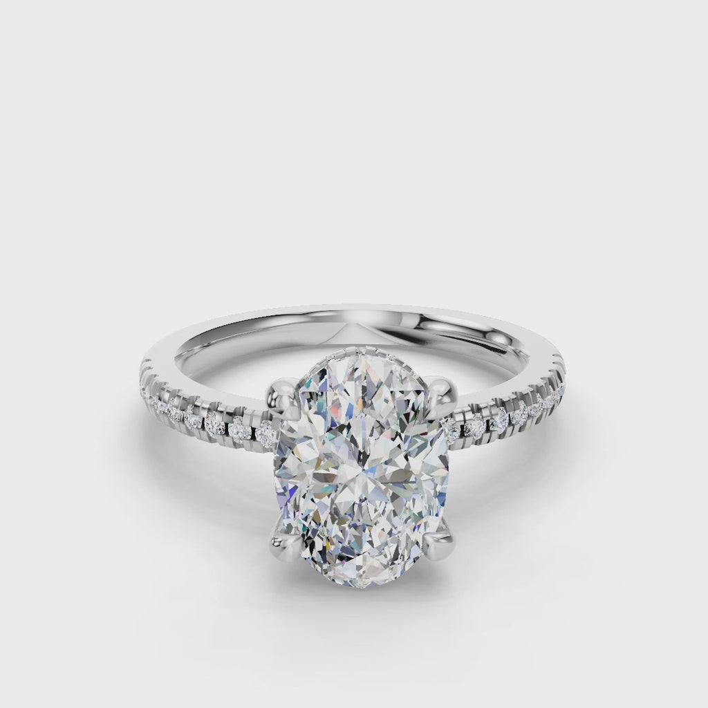 OVAL PAVE WITH HIDDEN HALO RING