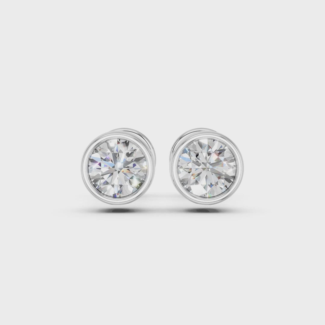 ROUND BEZEL EARRINGS