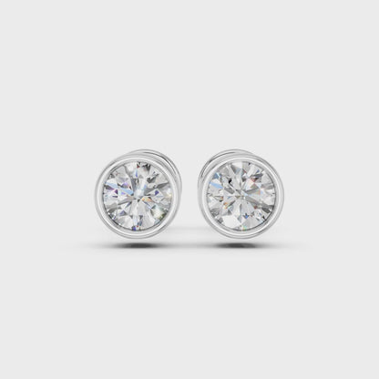 ROUND BEZEL EARRINGS