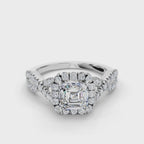 ASSCHER NATURE INSPIRED HALO RING