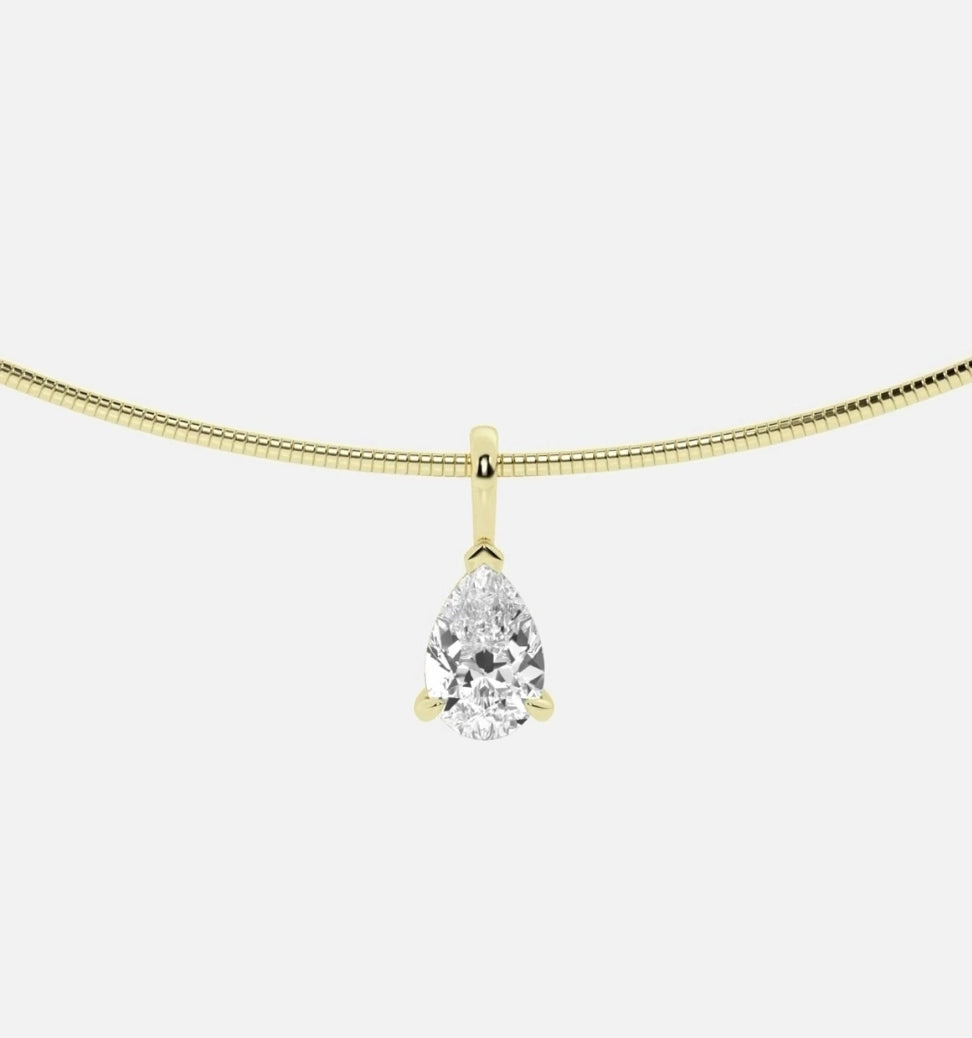 PEAR OMEGA NECKLACE