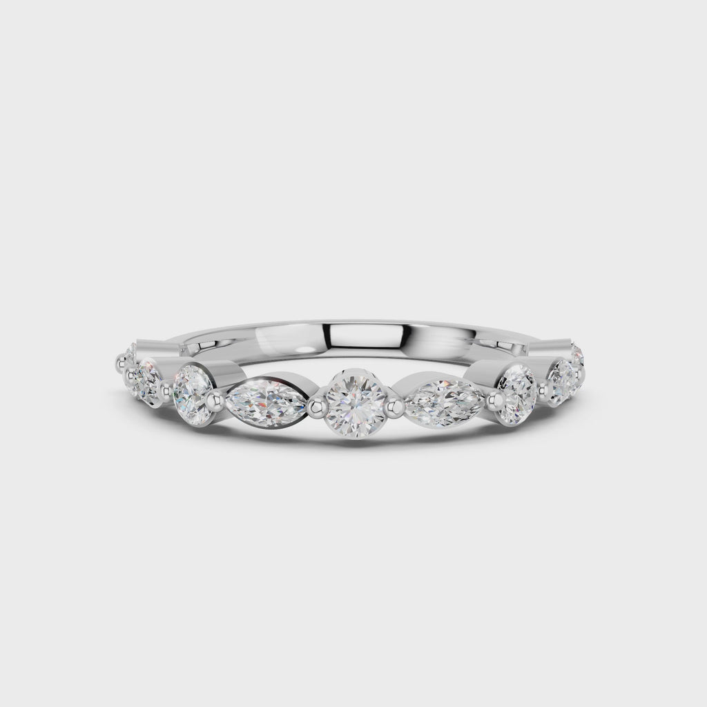 MARQUISE ROUND WEDDING BAND