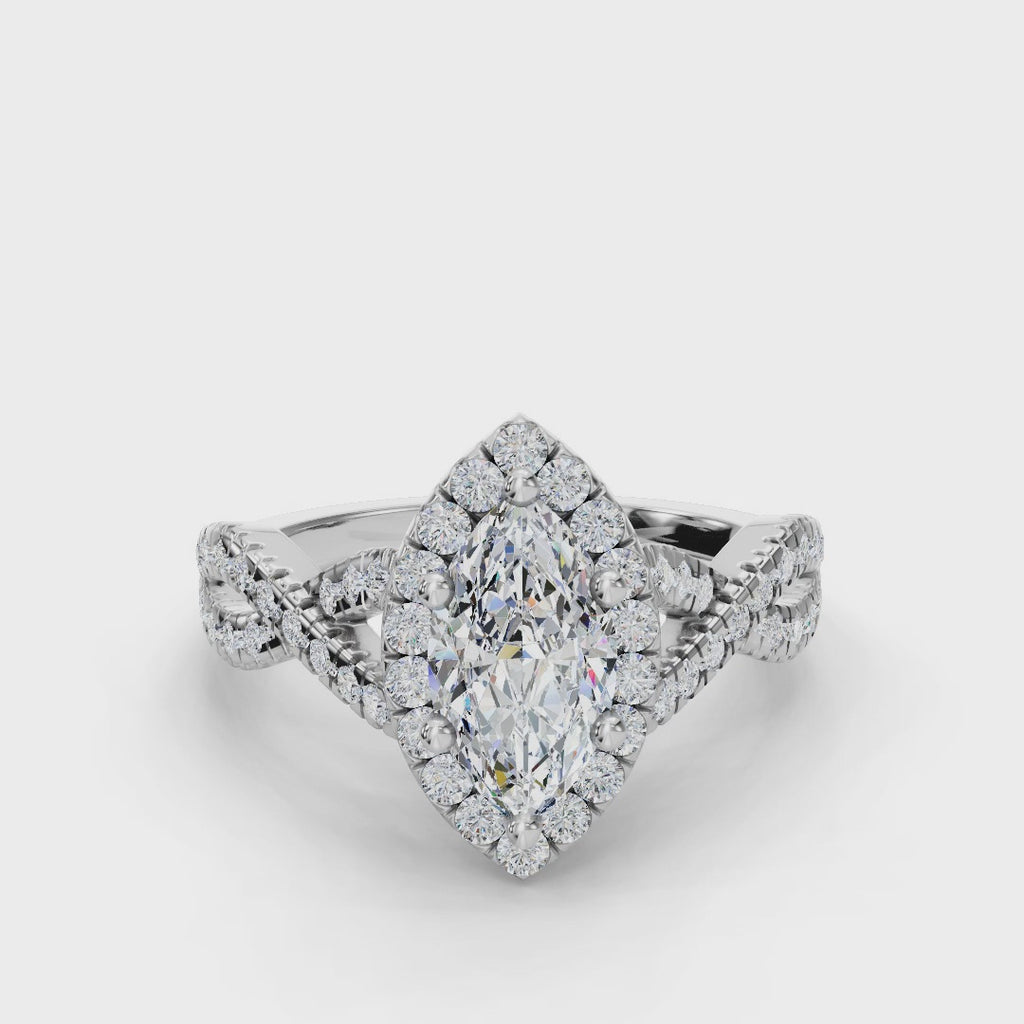 MARQUISE NATURE INSPIRED HALO RING