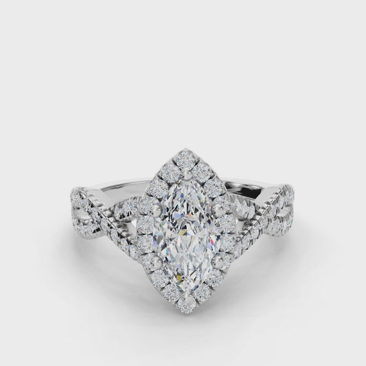 MARQUISE NATURE INSPIRED HALO RING