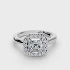 ASSCHER HALO RING
