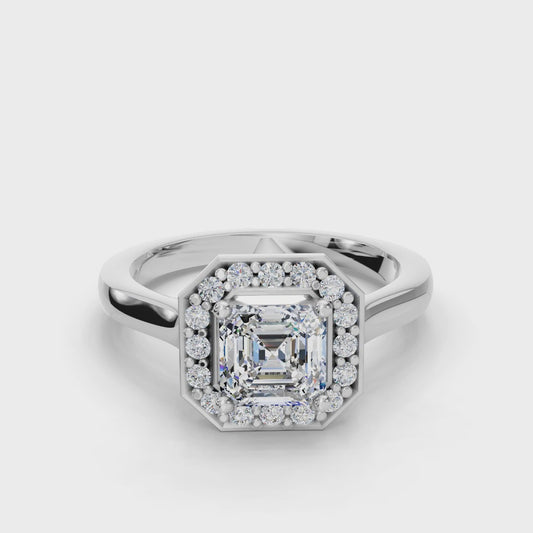 ASSCHER HALO RING
