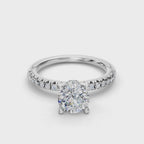 ROUND ACCENTED PAVE HIDDEN HALO RING