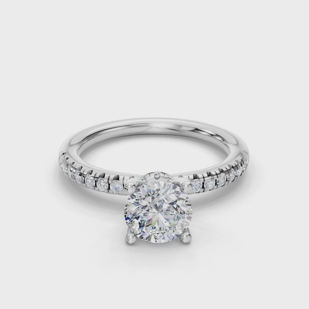 ROUND ACCENTED PAVE HIDDEN HALO RING