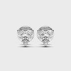 HEART 3 PRONG BASKET EARRINGS