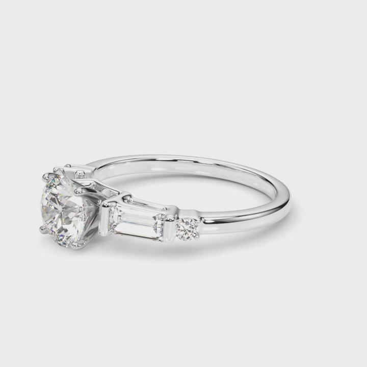 ROUND BAGUETTE ROUND CHANNEL RING