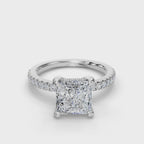 PRINCESS PAVE WITH HIDDEN HALO RING