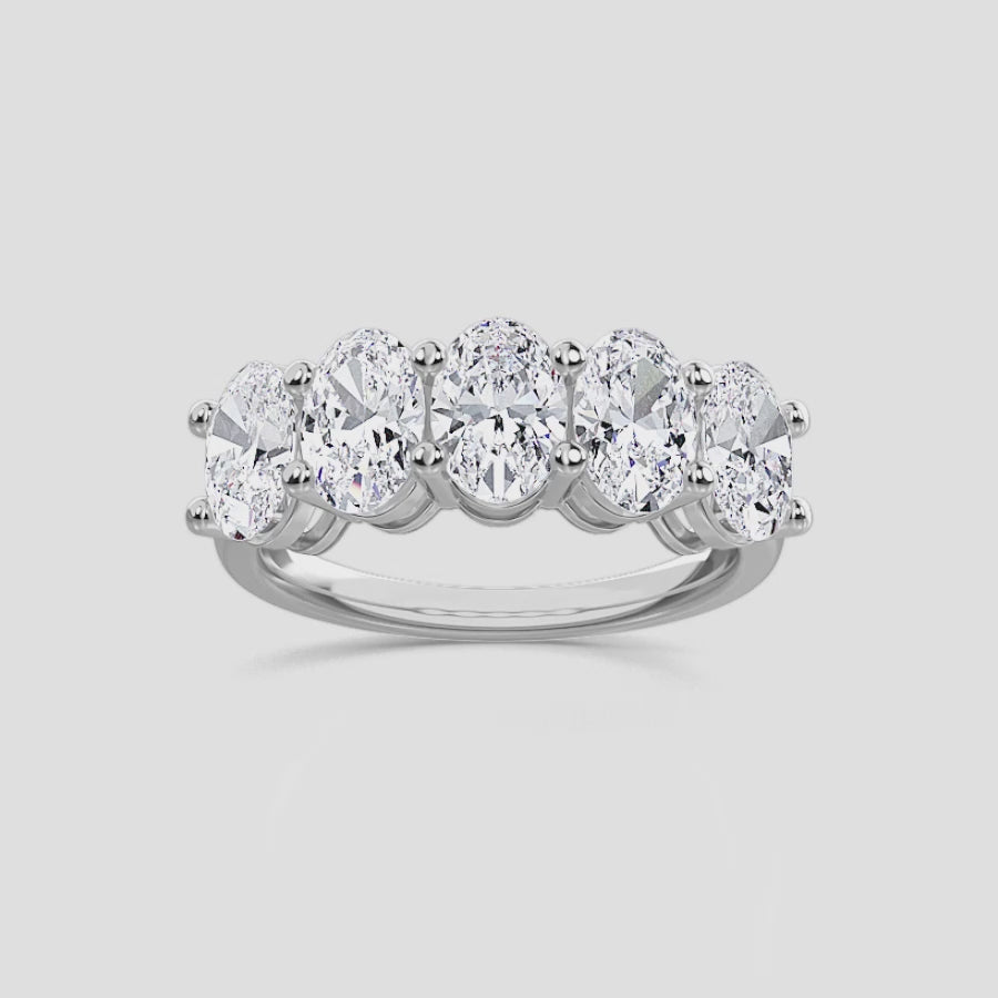 OVAL 5 STONE RING