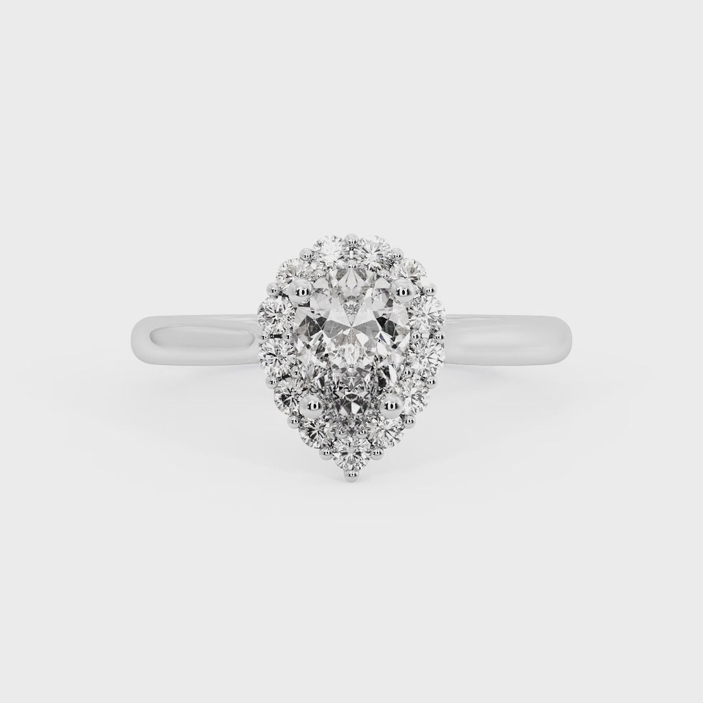 PEAR HALO WITH HIDDEN HALO RING