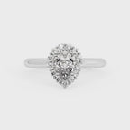 PEAR HALO WITH HIDDEN HALO RING