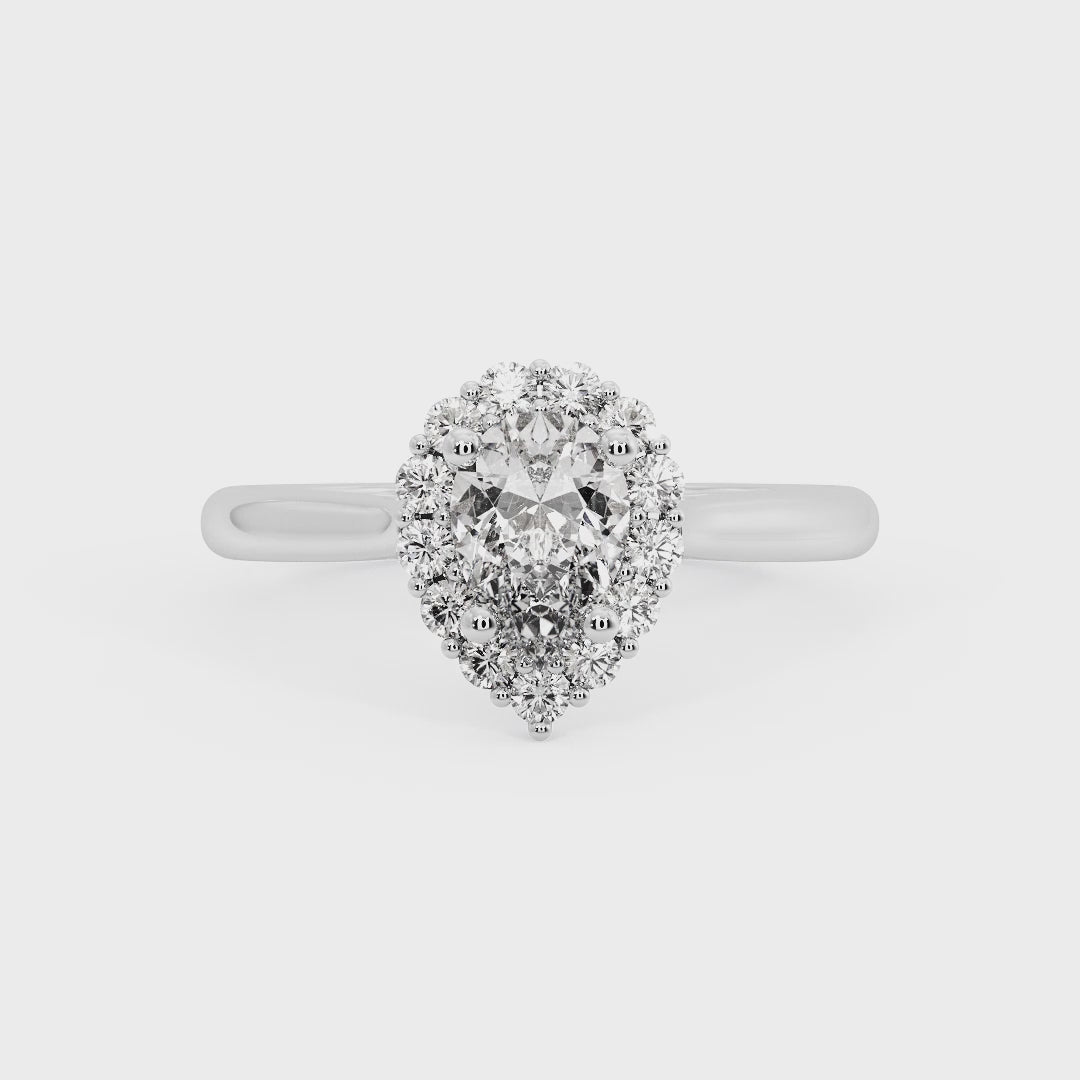 PEAR HALO WITH HIDDEN HALO RING