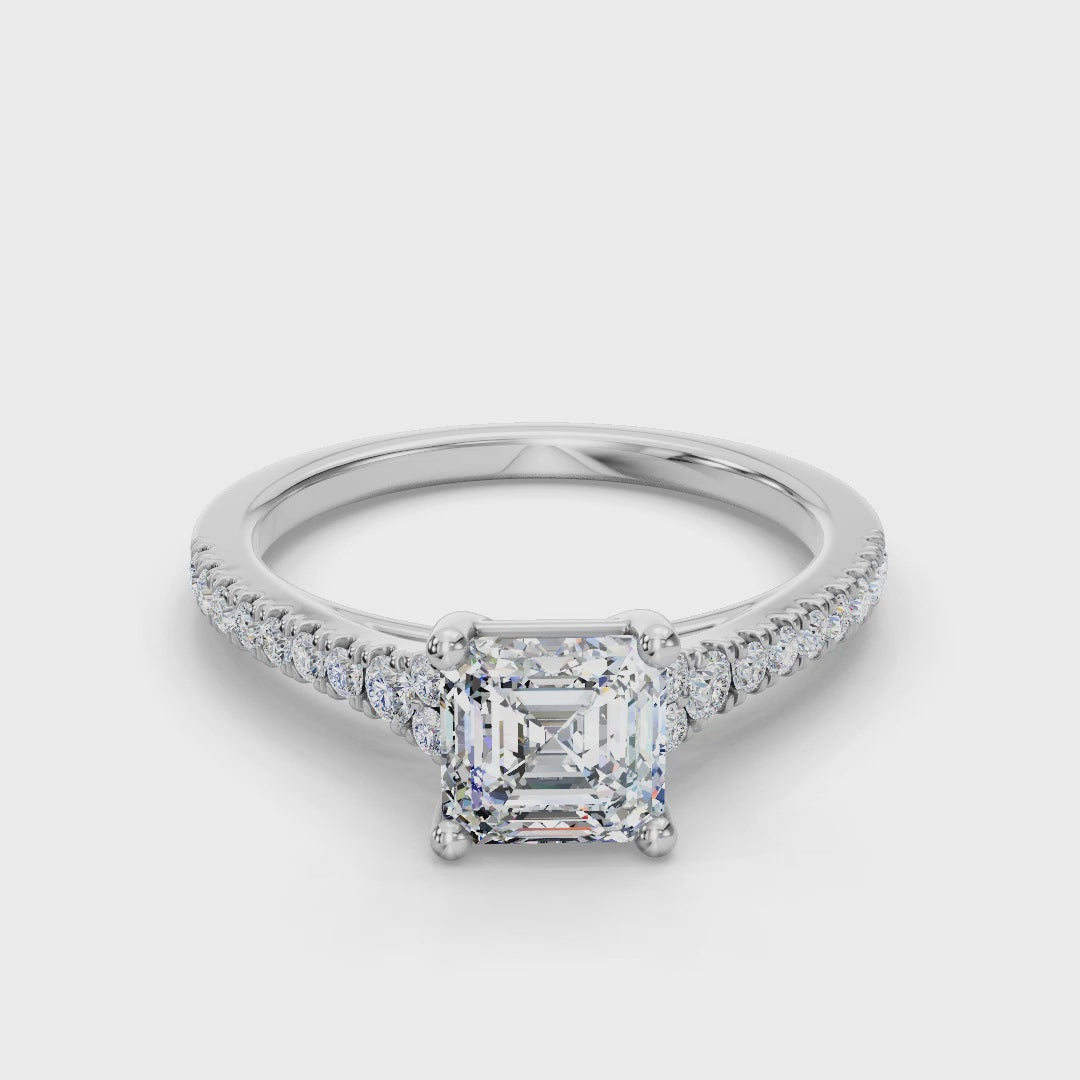 ASSCHER CATHEDRAL RING