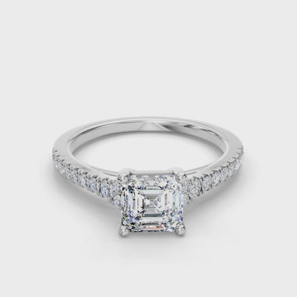 ASSCHER CATHEDRAL RING