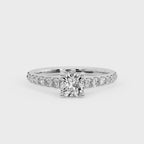 CUSHION PAVE WITH HIDDEN HALO RING