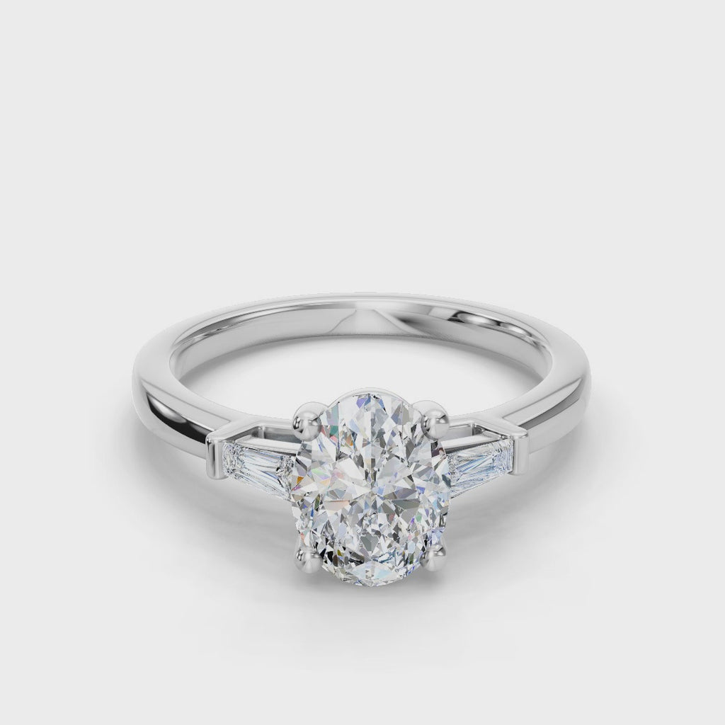 OVAL BAGUETTE THREE STONE RING
