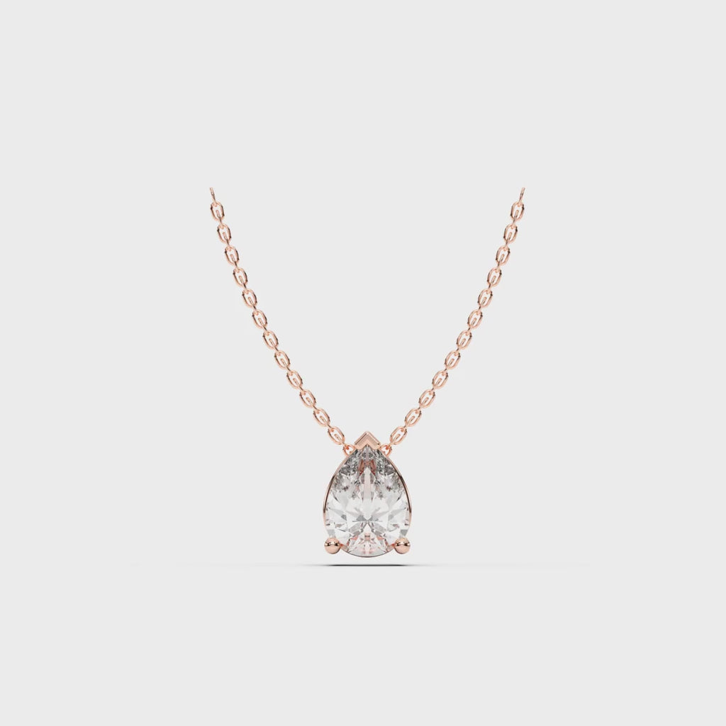 PEAR SOLITAIRE PENDANT