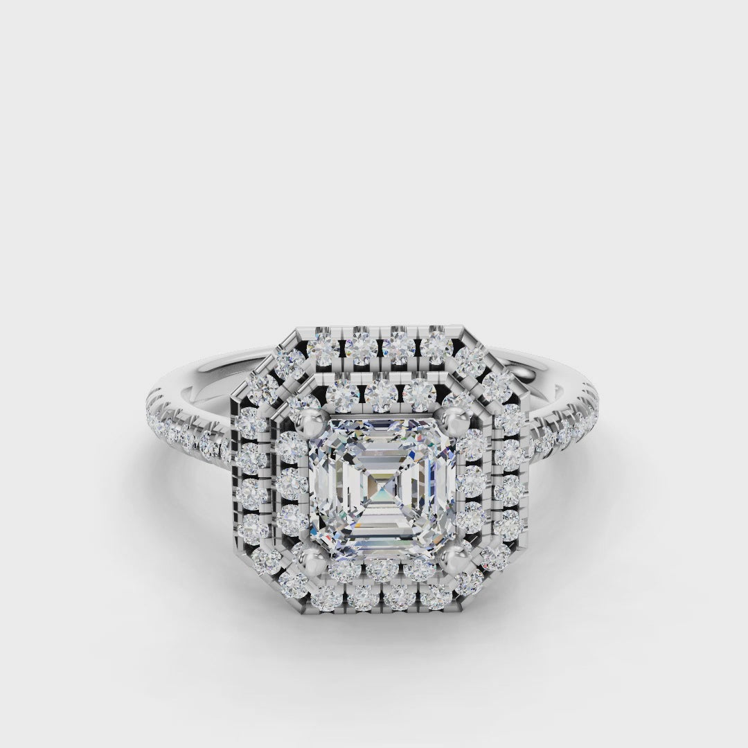 ASSCHER HALO WITH PAVE RING