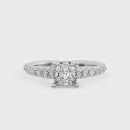 PRINCESS PAVE WITH HIDDEN HALO RING