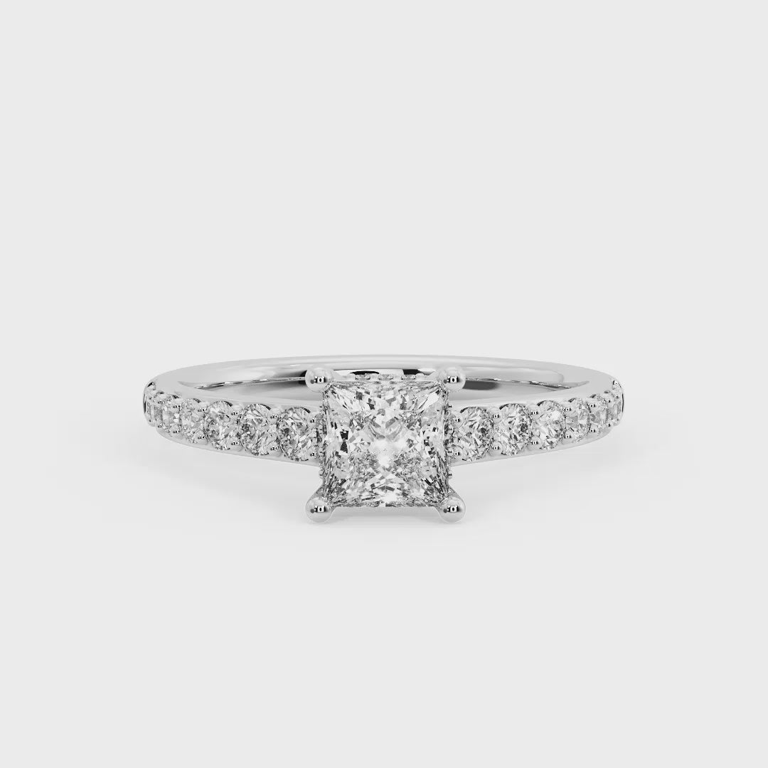 PRINCESS PAVE WITH HIDDEN HALO RING