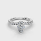 PEAR ACCENTED PAVE HIDDEN HALO RING