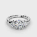 OVAL 3 STONE RING
