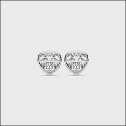 HEART BEZEL EARRINGS