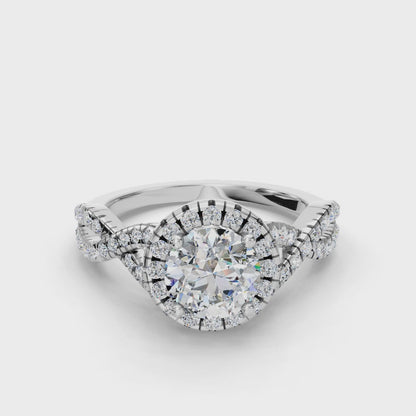 ROUND NATURE INSPIRED HALO RING