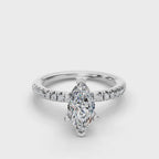 MARQUISE ACCENTED PAVE HIDDEN HALO RING