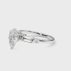PEAR BAGUETTE ROUND CHANNEL RING
