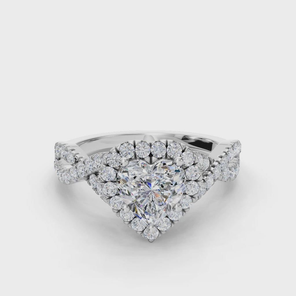 HEART NATURE INSPIRED HALO RING