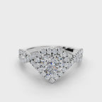 HEART NATURE INSPIRED HALO RING