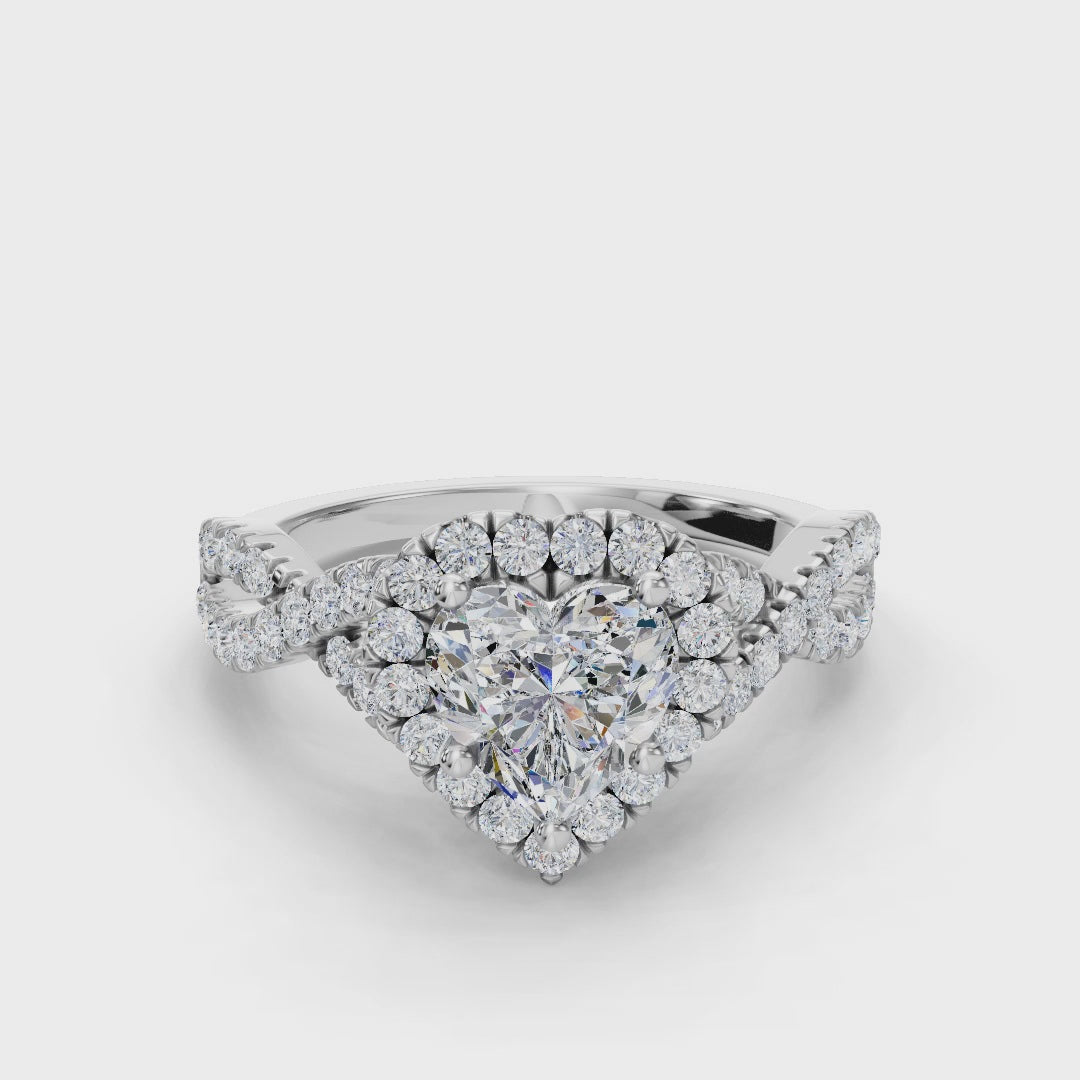 HEART NATURE INSPIRED HALO RING