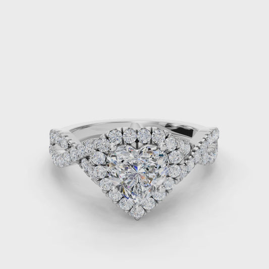 HEART NATURE INSPIRED HALO RING