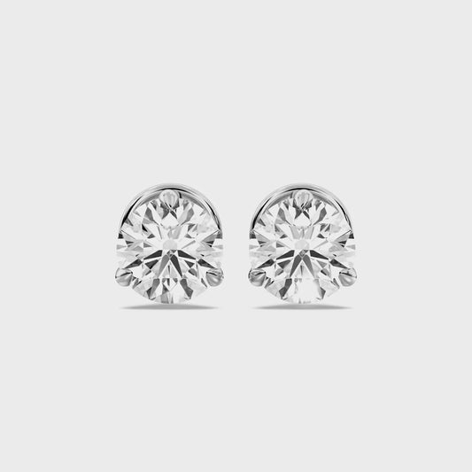 ROUND 3 PRONG EARRINGS